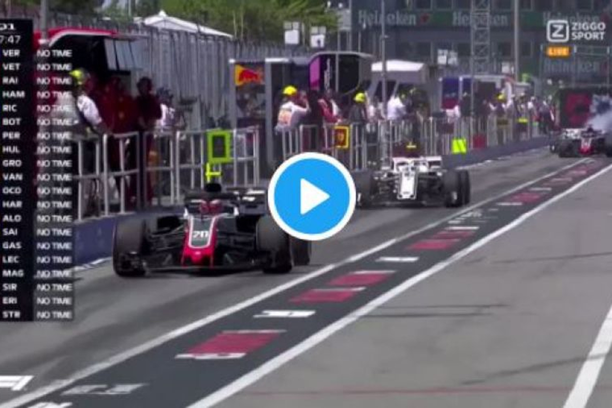 VIDEO: Grosjean goes BANG in Canada pit-lane
