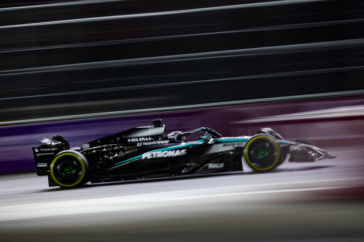 Russell during FP1 in Las Vegas