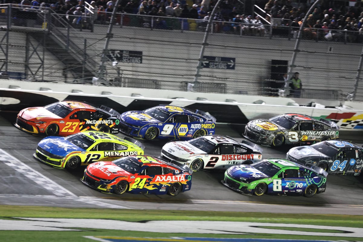 An image of the NASCAR Cup Series cars during the 2025 Daytona 500