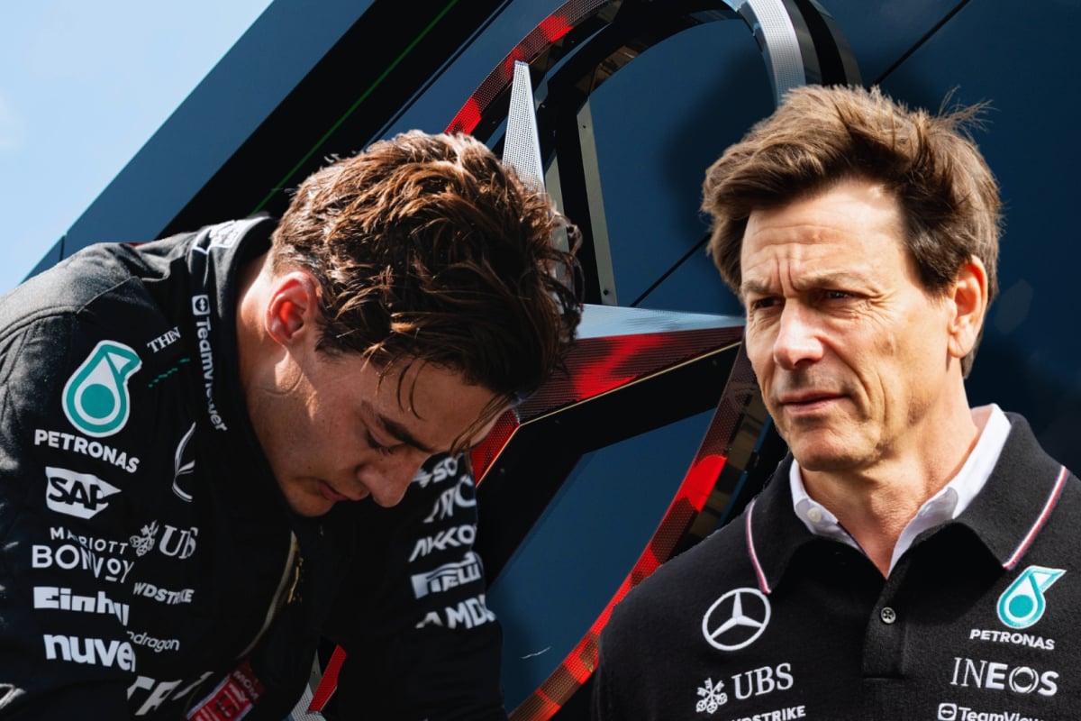 mercedes, george russell, toto wolff