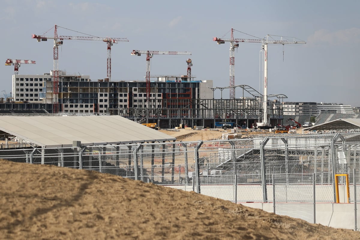 An image of the new Madring circuit under construction in August 2026 ahead of the Spanish Grand Prix