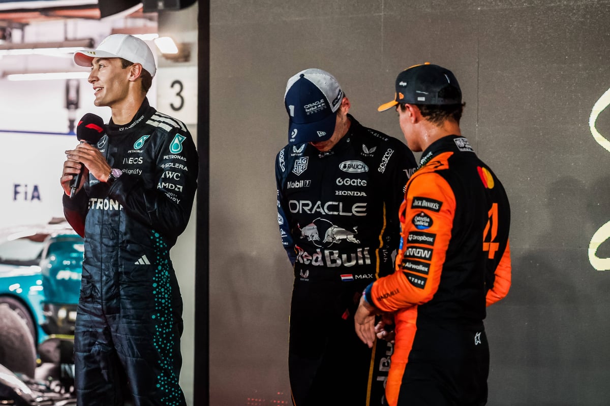 Russell, Verstappen and Norris in Singapore