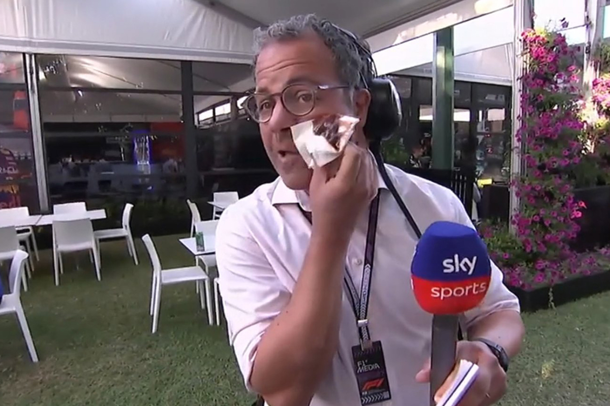 Noticias F1: Ted Kravitz atacado con TORTA en las celebraciones de Ferrari