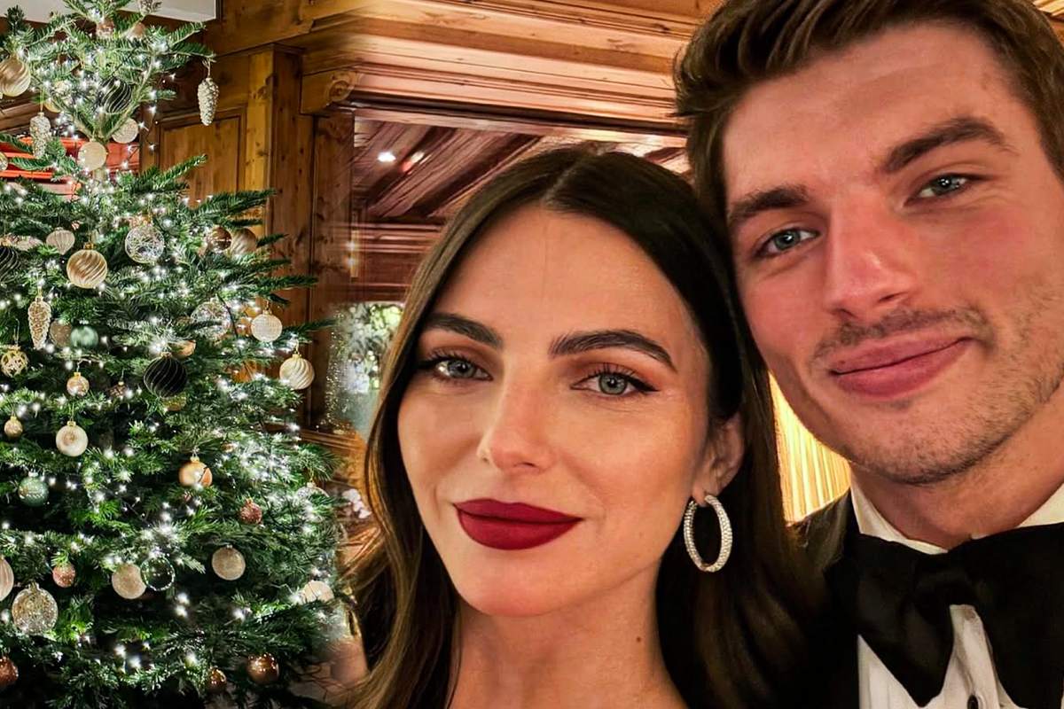 Verstappen en Piquet poseren voor kerstkiekjes samen met Penelope