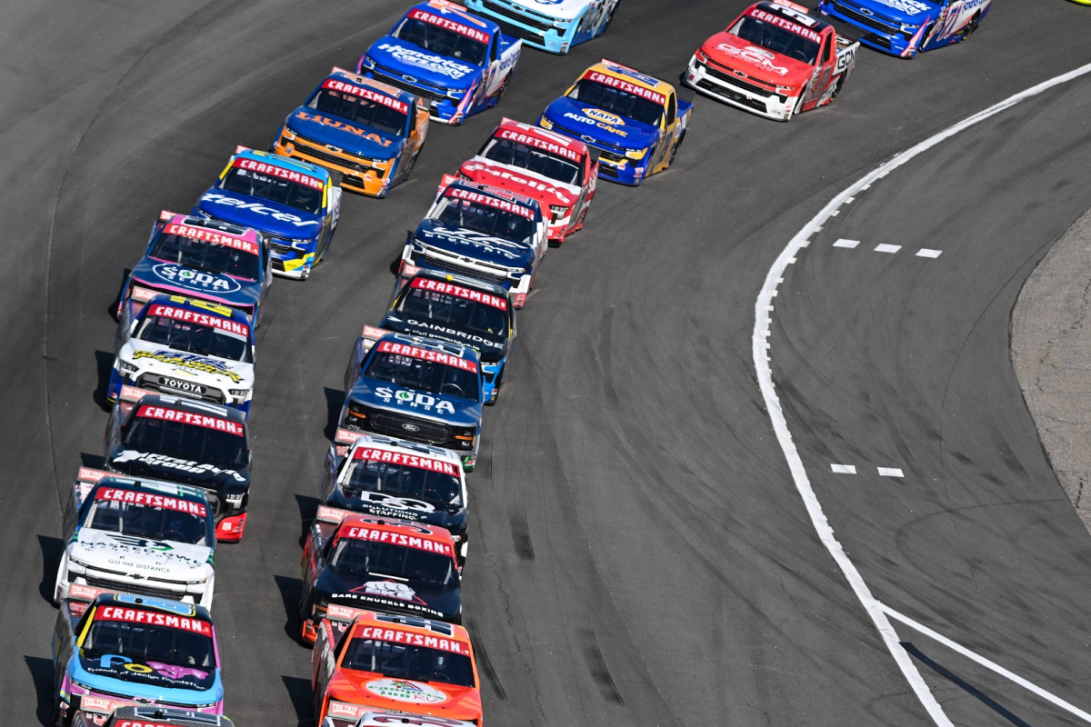 An image of the NASCAR Truck Series race at Rockingham Speedway in 2025