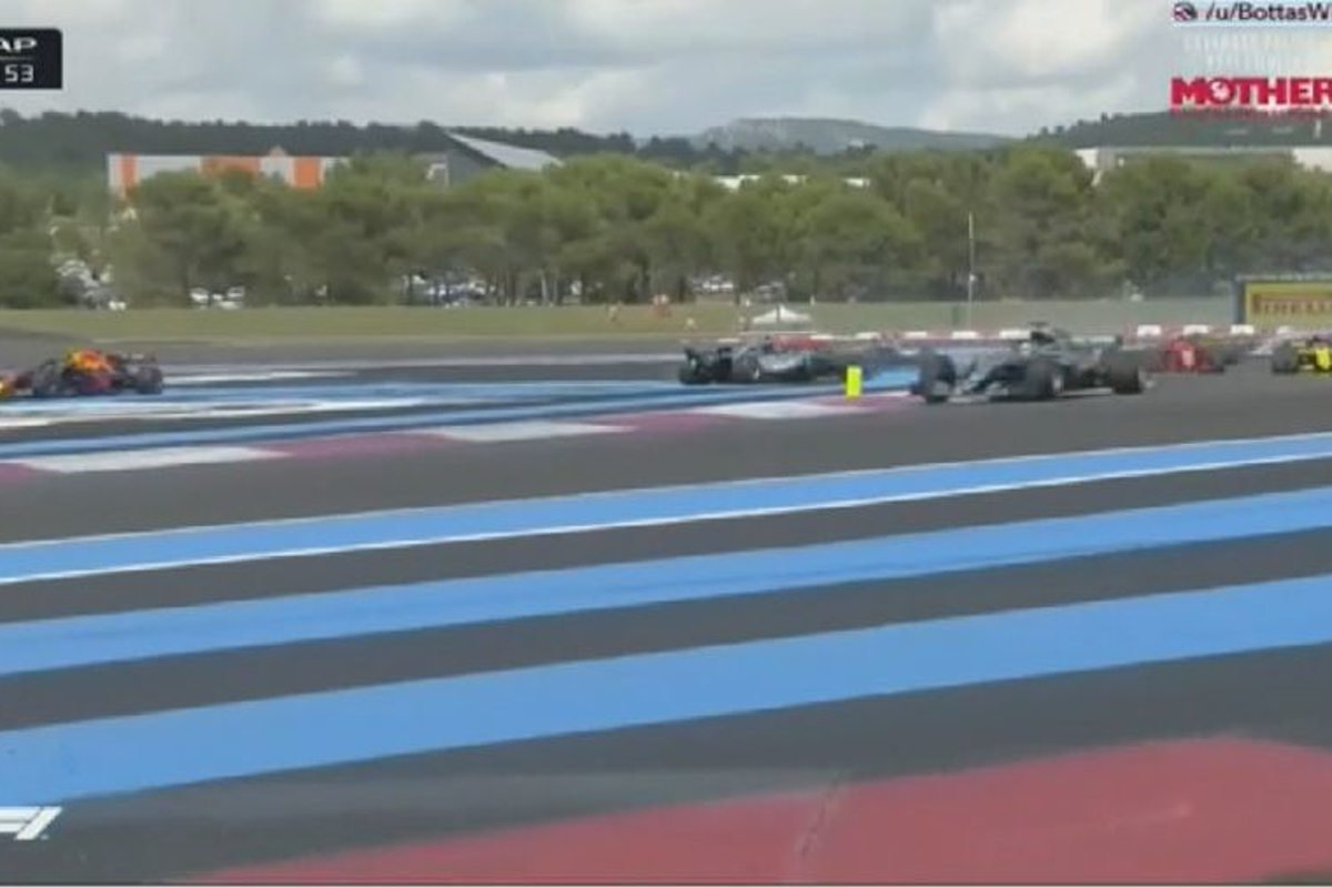 WATCH: Crazy start in France GP sees cars all over the track!