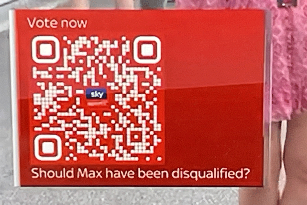 QR-code on Sky Sports