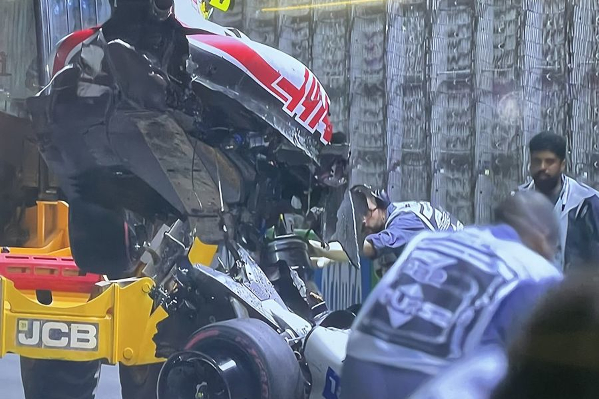 Schumacher "conscious" after frightening wall smash in Saudi Arabia