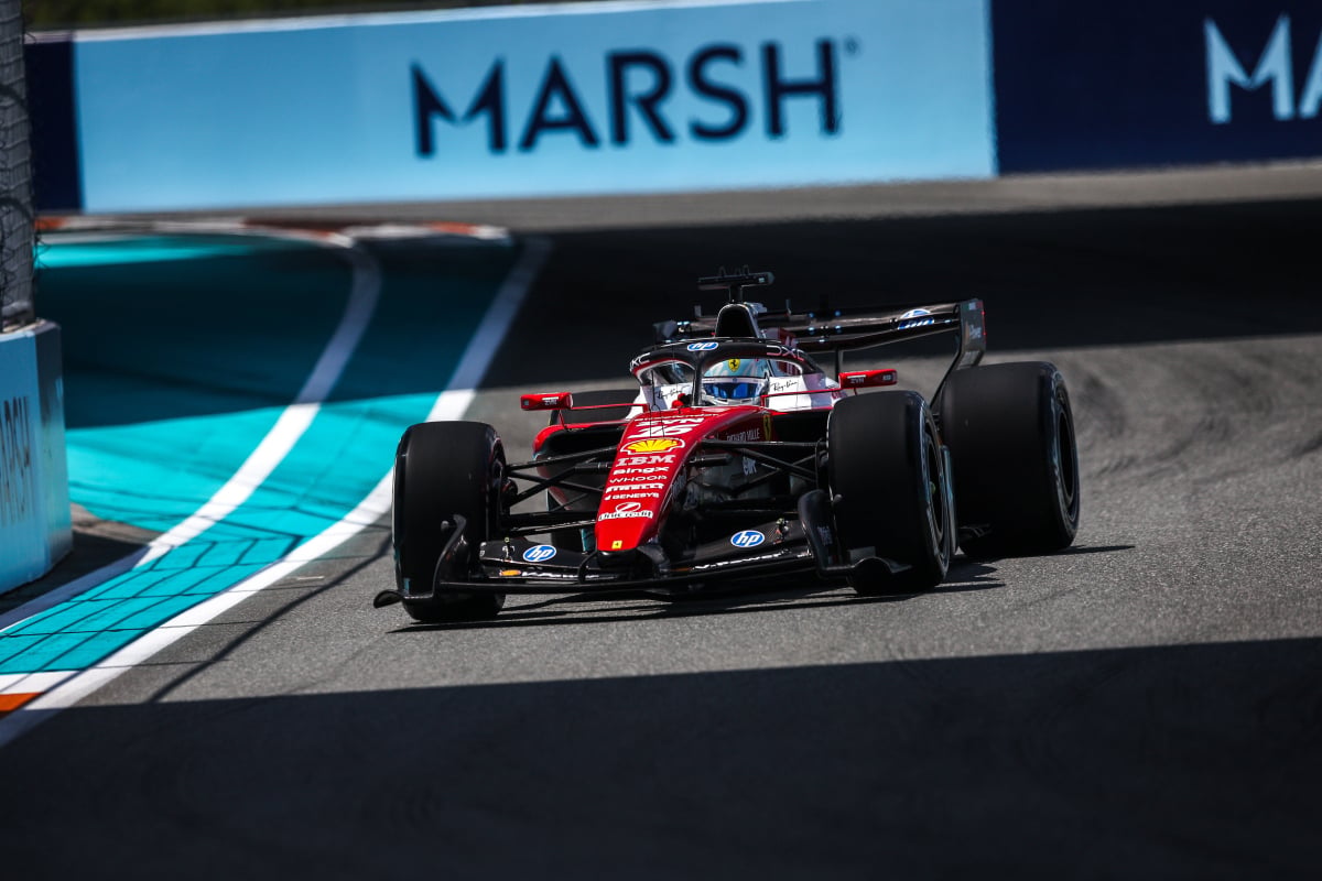 Leclerc during FP1 in Miami