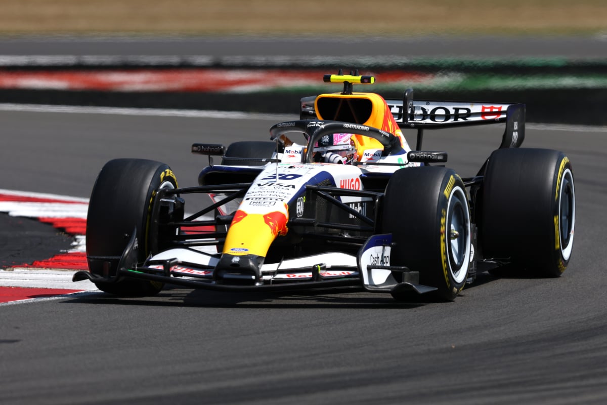 Lawson during practice at Silverstone