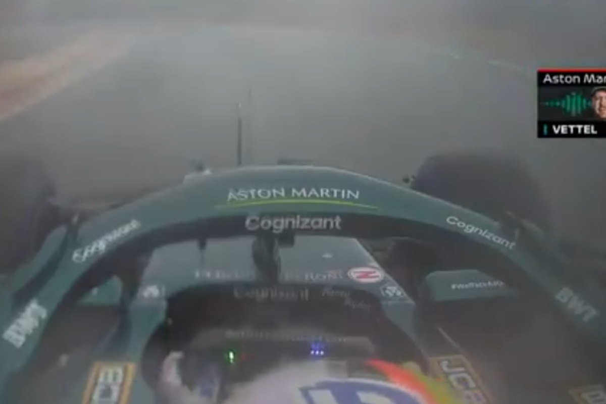 VIDEO: Vettel door het lint na crash Norris: "Wat de f*ck heb ik nou gezegd?!"