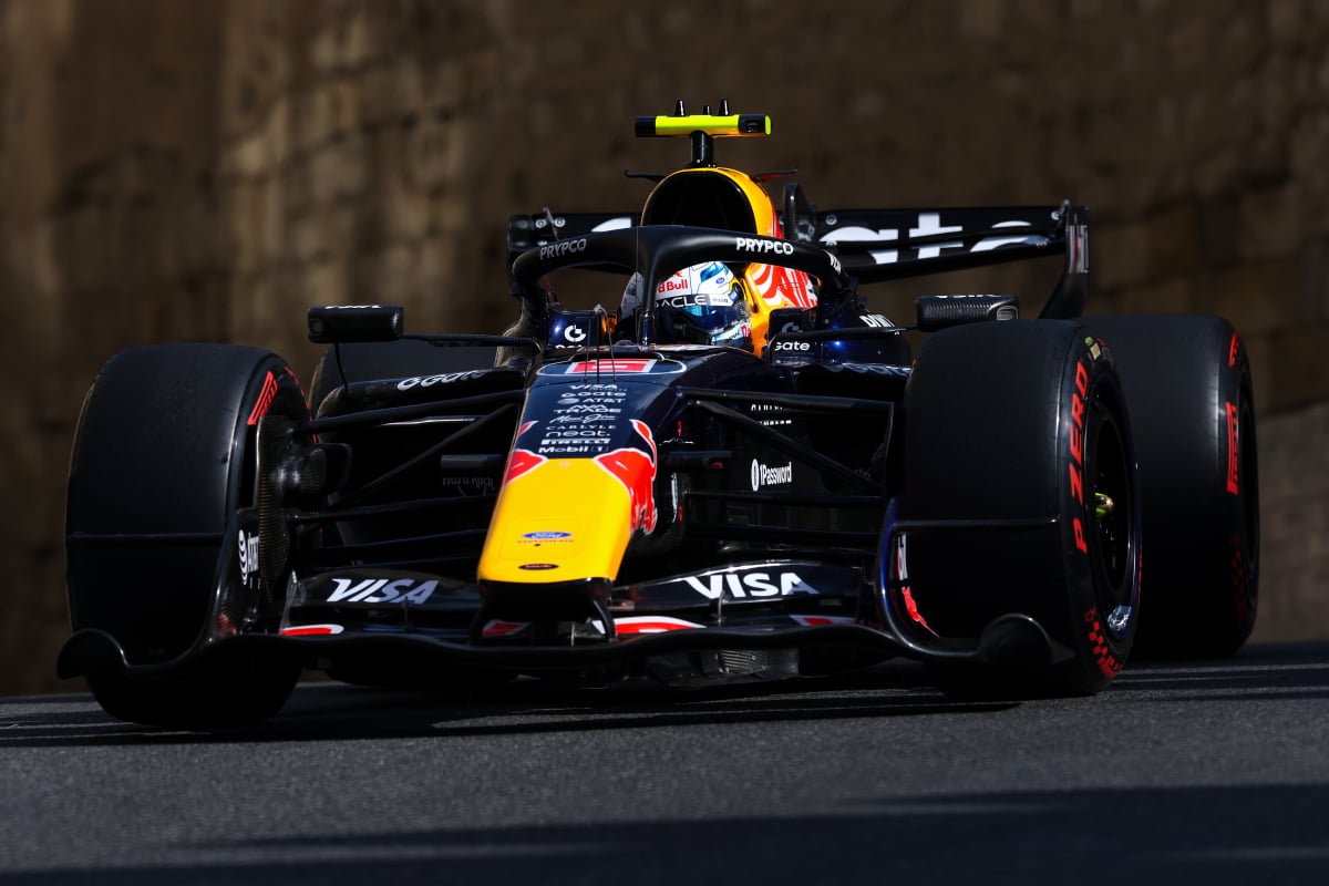Hadjar during qualifying in Baku