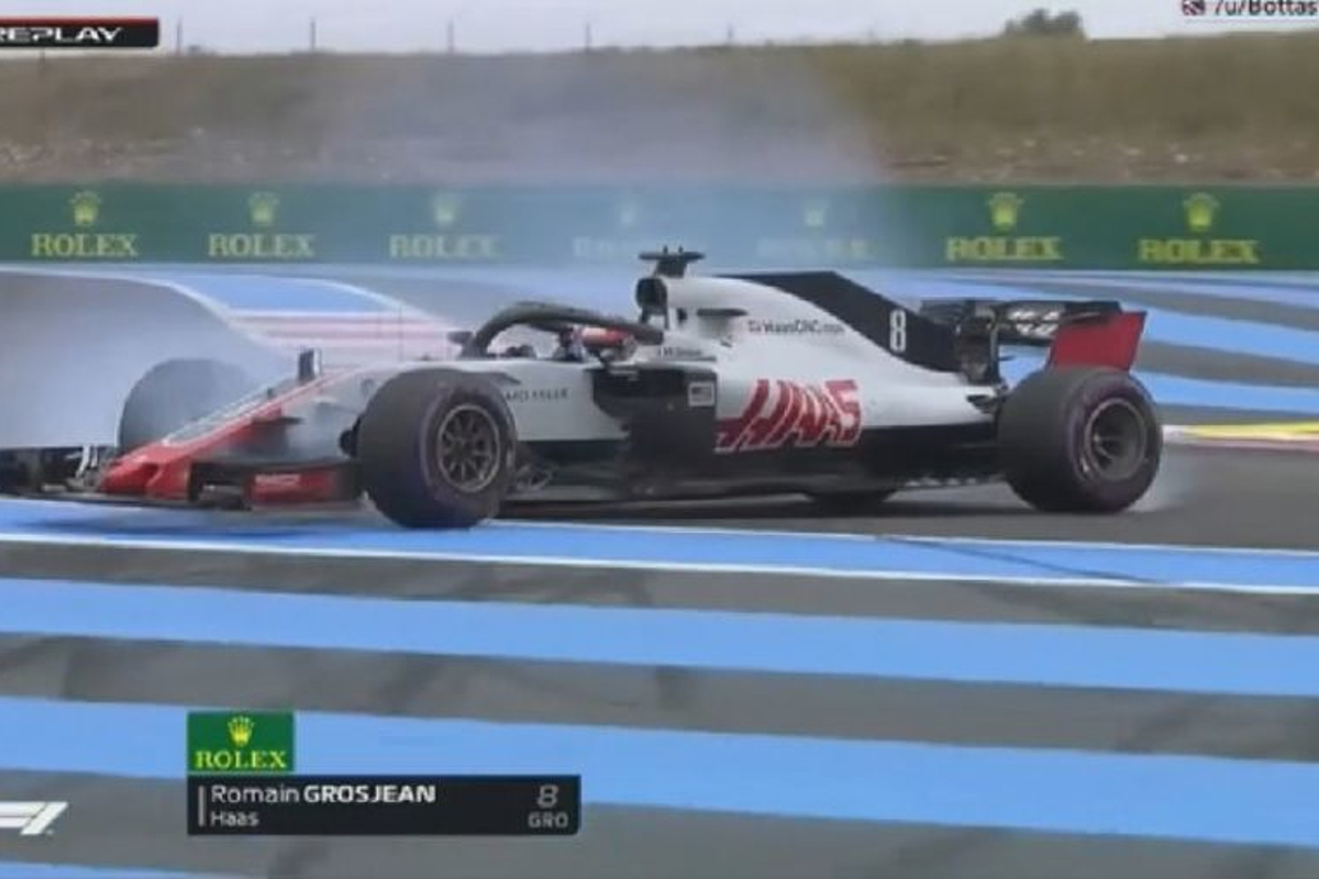 WATCH: Grosjean spins and gets qualifying red flagged