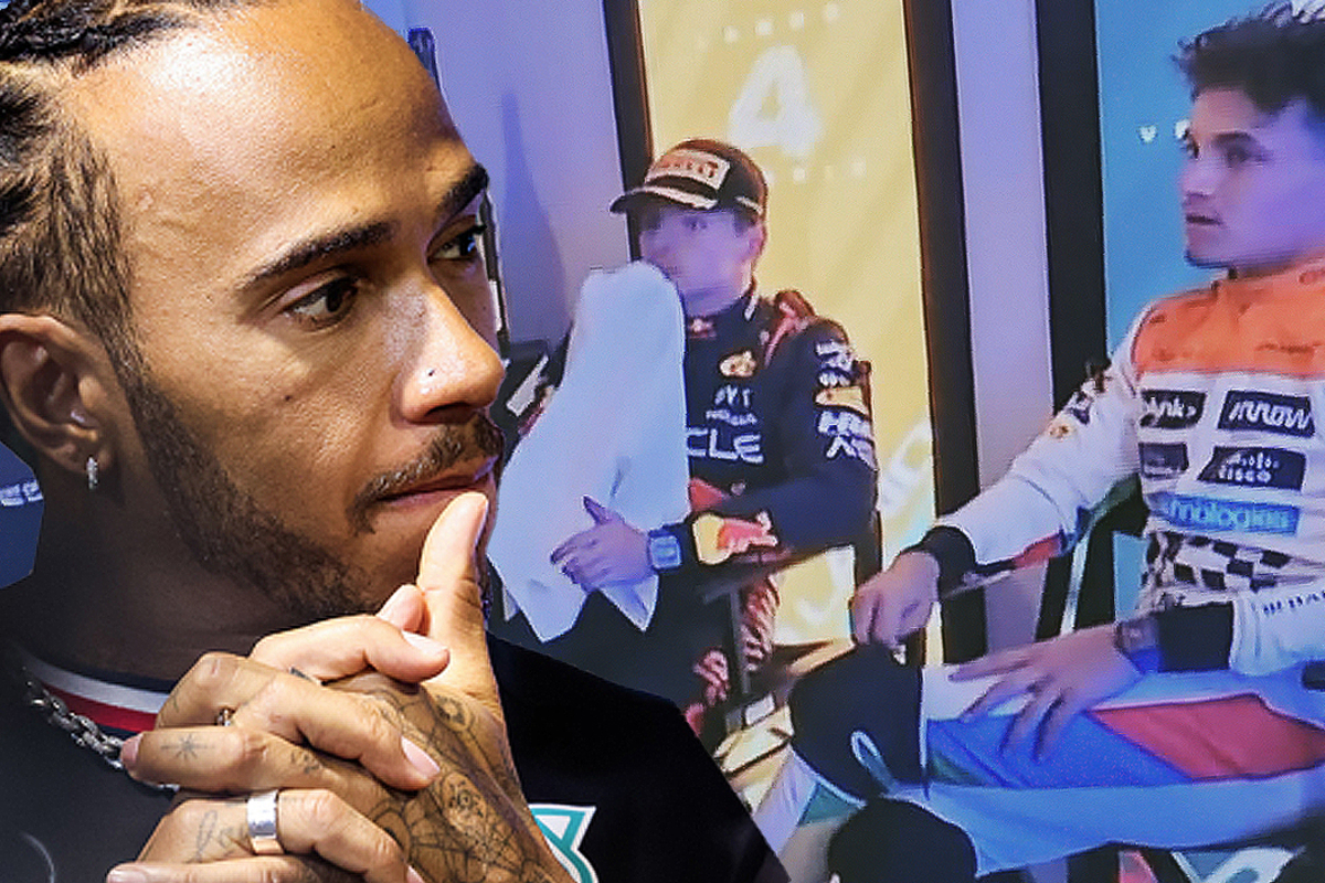 Hamilton wijst Norris in cooldown room op "raket" van McLaren: "Kon het niet geloven"