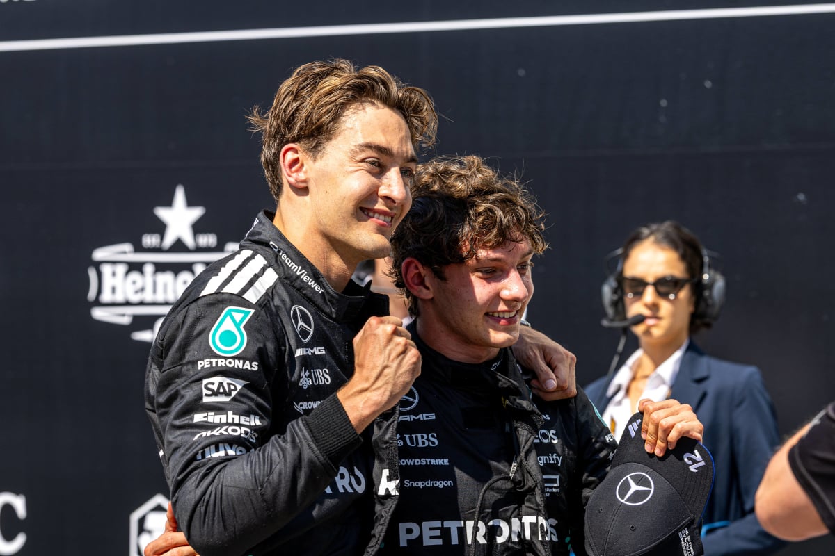 George Russell and Kimi Antonelli