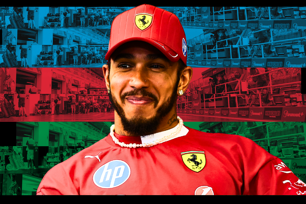 Lewis Hamilton appears with an Azerbaijan flag background