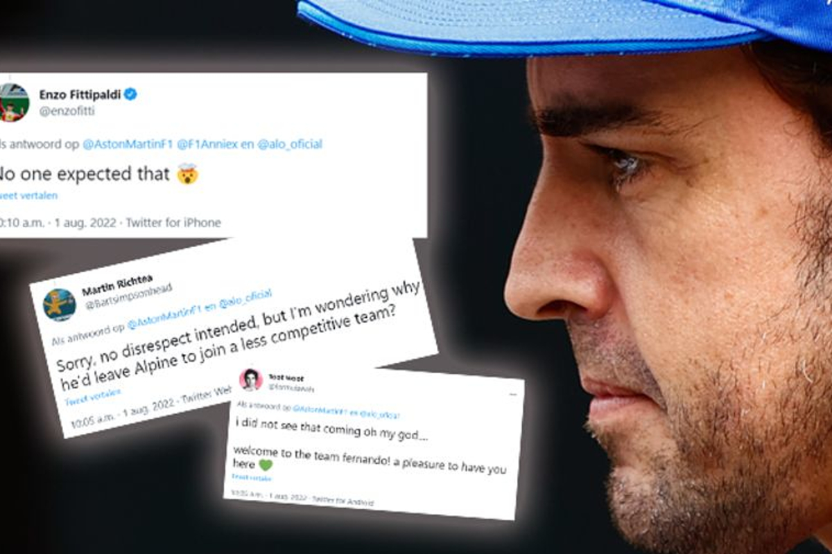 Zo reageerde het internet op de overstap van Alonso naar Aston Martin