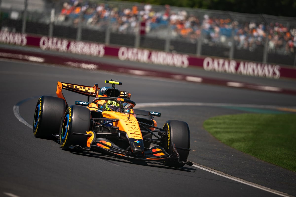 Norris during FP1 in Melbourne