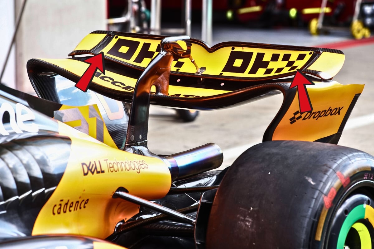 Rear wing of McLaren MCL38