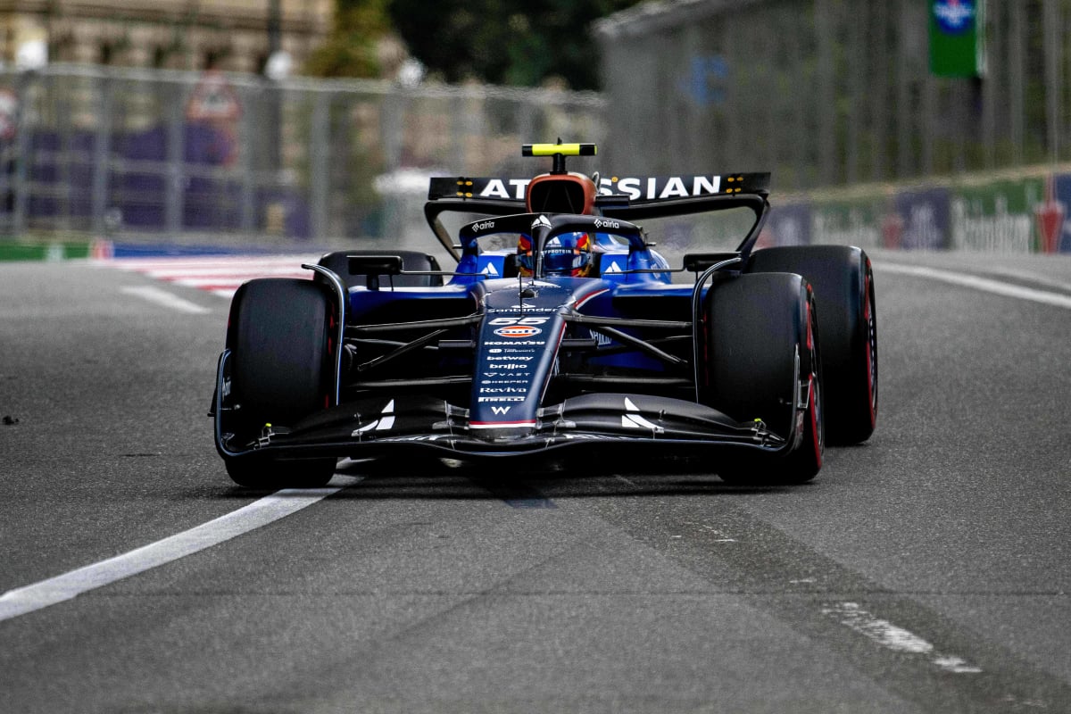 Sainz during practice in Baku