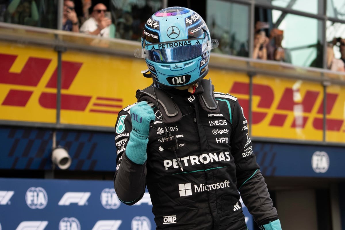 Russell after taking pole in Melbourne