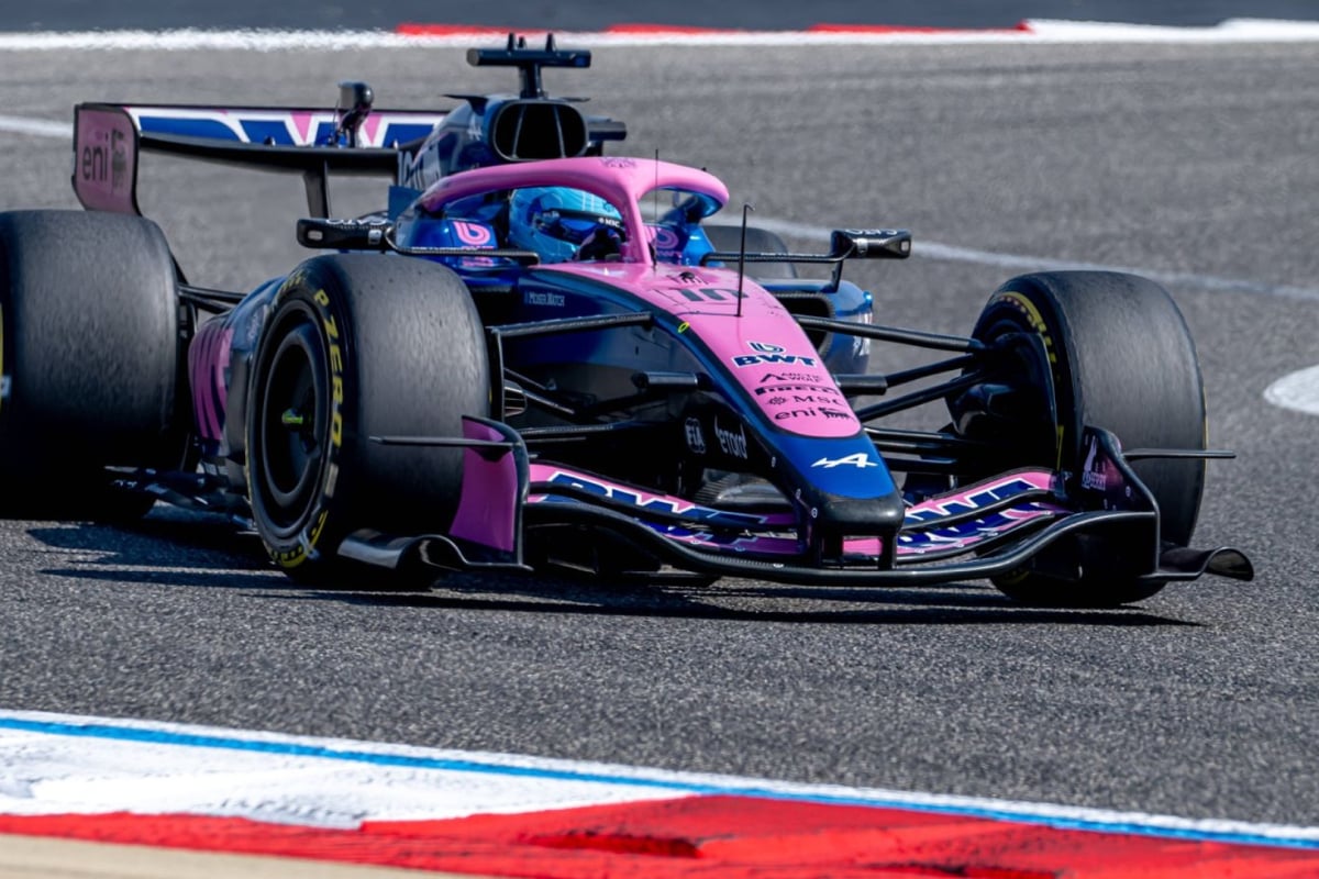 Pieree Gasly drives his Alpine around Bahrain