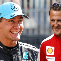 George Russell makes Michael Schumacher F1 title vow