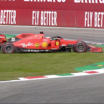 VIDEO: Vettel spins out of Italian GP contention again, wipes out Stroll