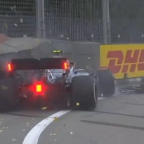 VIDEO: Bottas wrecks Mercedes in Singapore practice shunt