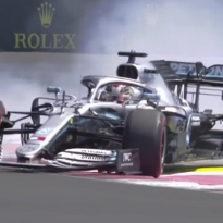VIDEO: Hamilton smashes Paul Ricard bollard!