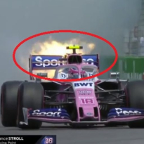 VIDEO: Stroll's car bursts into flames!