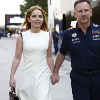Horner in defiant stance with wife Geri after Verstappen win