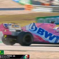 VIDEO: Sergio Perez zorgt voor de eerste gele vlag