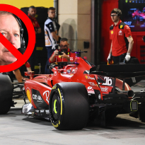Ferrari BLOCK Brundle from seeing car on grid in bizarre scenes