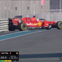 VIDEO: Vettel hits the barriers in Abu Dhabi!