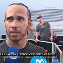 Hamilton reacts to Formula 2 crash: 'That's terrifying'