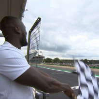 Stormzy drops chequered flag at British Grand Prix to crown Hamilton six-time winner