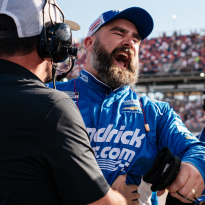 Jason Kelce recalls 'awesome and terrifying' 190mph NASCAR ride after HMS win