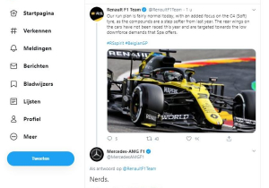 Mercedes neemt Renault en Ocon in de zeik op Twitter