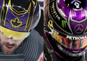 Hamilton reageert op Olympische sporter met 'zijn' helm: "Gefeliciteerd!"