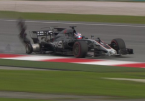 Grosjean na crash: "Ik heb die putdeksel niet gezien"
