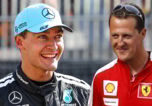 George Russell makes Michael Schumacher F1 title vow