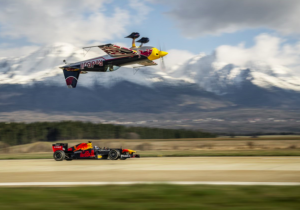 Coulthard goes eyeball to eyeball with inverted air race pilot in latest crazy Red Bull stunt