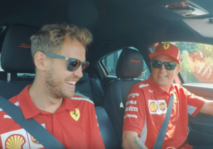 VIDEO: Vettel en Räikkönen doen wedstrijdje slalommen