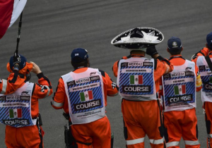 VIDEO: F1 marshals create human bowling alley!