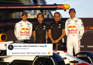 Mercedes grapt over speciale livery Red Bull: "Hebben wij ook wel eens geprobeerd"