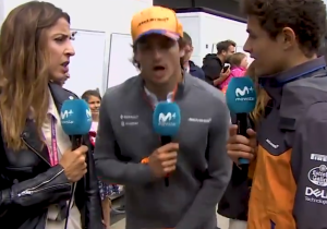 VIDEO: Ricciardo punches Sainz in the balls during interview!