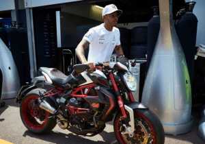 'Hamilton crashes in Superbike test'