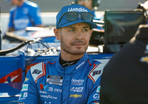 Kyle Larson reacts as daughter claims first race win at age 7