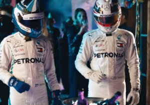 VIDEO: Hamilton en Bottas verwelkomen nieuwe jaar in stijl